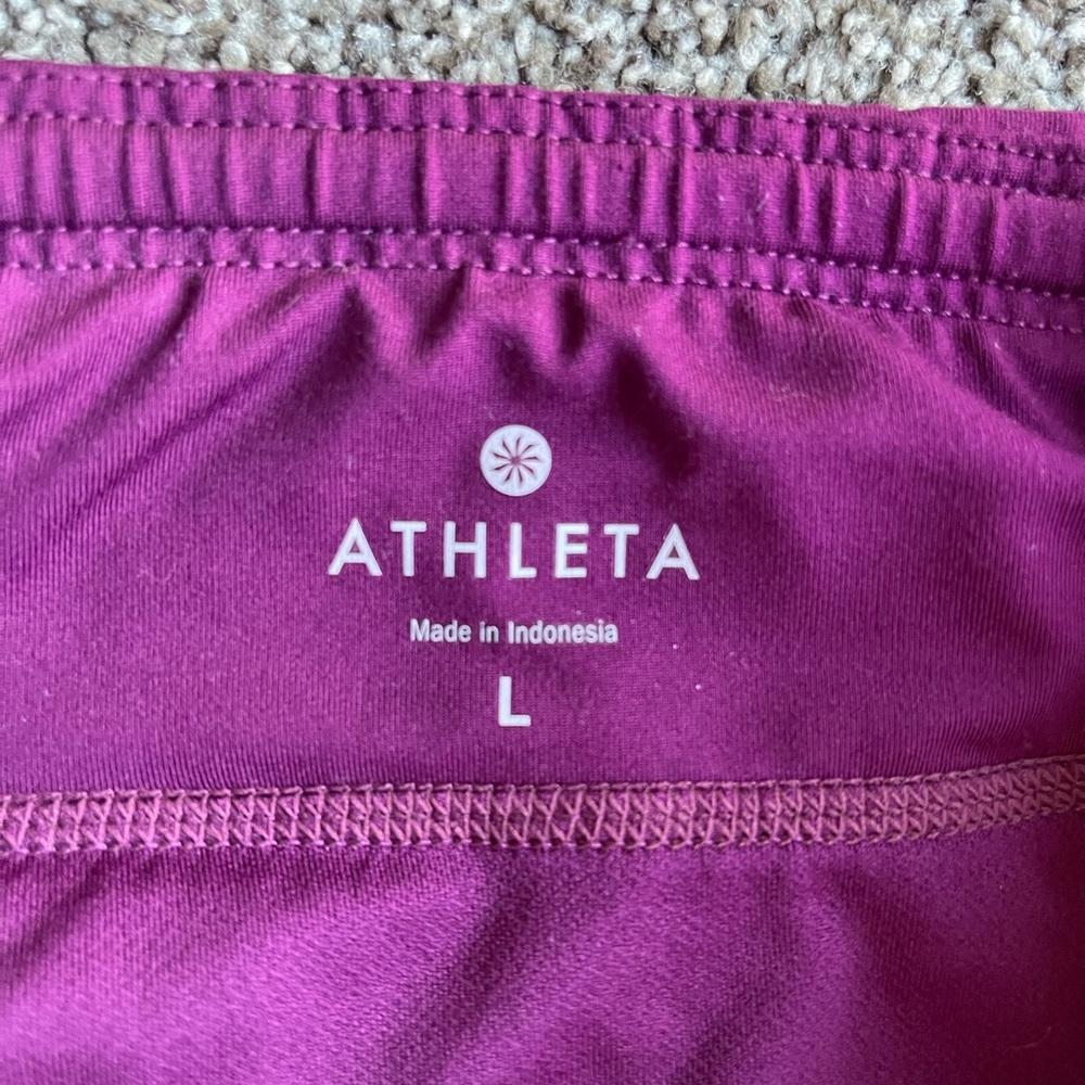 Purple Athleta Athletic Shorts with Liner - Picture 3 of 3
